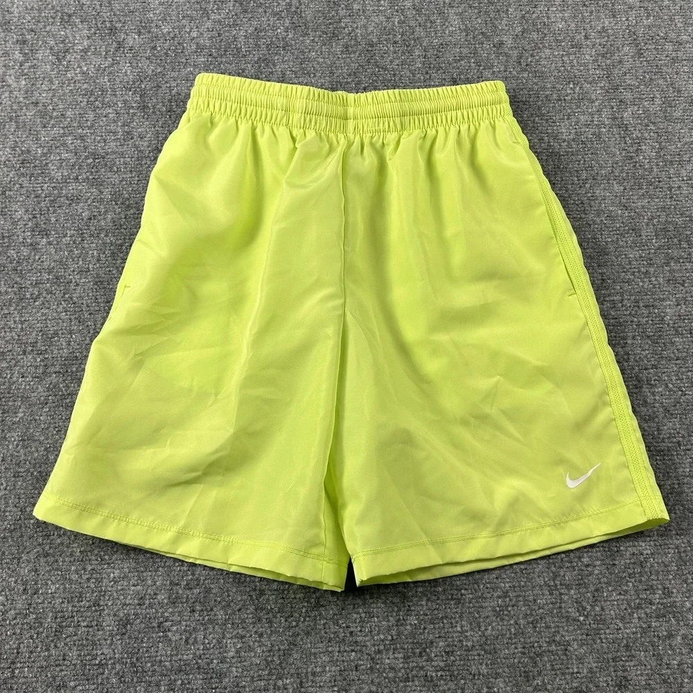 Nike Shorts Kids Large Yellow‎ Training Standard Fit Gym Athletic 7.5 Inseam